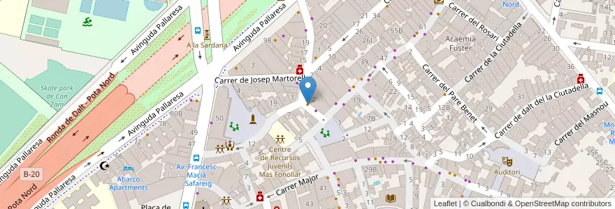 Mapa de ubicacion de Pizzeria Pulcinella en Spanje, Catalonië, Barcelona, Barcelonès, Santa Coloma De Gramenet.