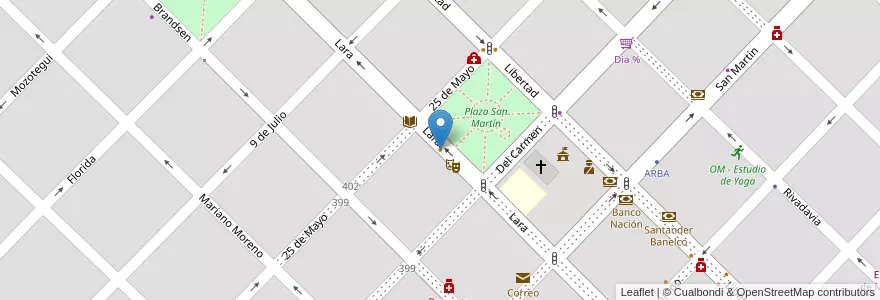 Mapa de ubicacion de Pizzeria Punto y Banca en アルゼンチン, ブエノスアイレス州, Partido De Cañuelas, Cañuelas.