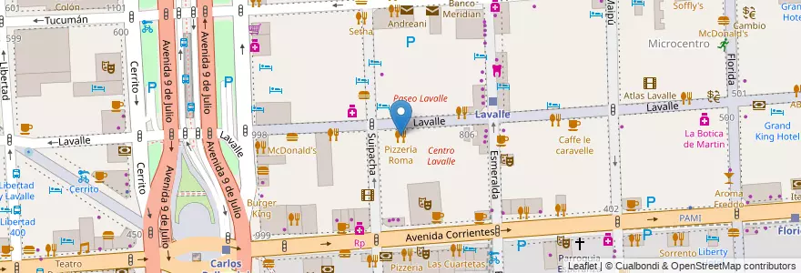 Mapa de ubicacion de Pizzería Roma, San Nicolas en آرژانتین, Ciudad Autónoma De Buenos Aires, Comuna 1, Buenos Aires.