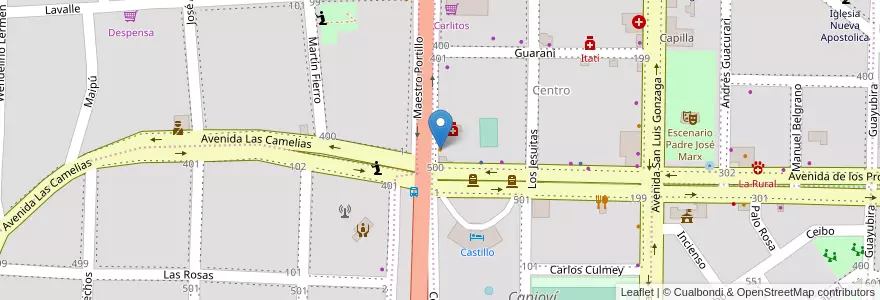 Mapa de ubicacion de Pizzería Ruta 12 en Arjantin, Misiones, Departamento Libertador General San Martín, Municipio De Capioví, Capioví.