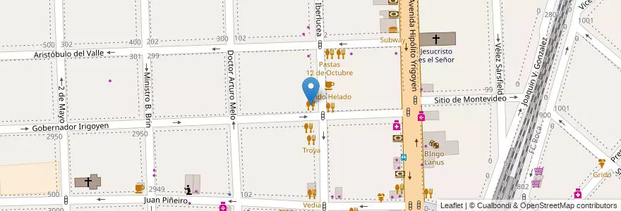 Mapa de ubicacion de Pizzeria San Facundo en Argentinië, Buenos Aires, Partido De Lanús, Lanús Oeste.