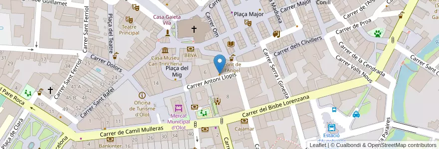 Mapa de ubicacion de Pizzeria Torino en Испания, Каталония, Жирона, Гарроча, Olot.