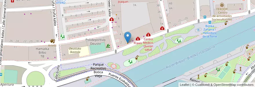 Mapa de ubicacion de Pizzería Toto en Spanje, Baskenland, Biskaje, Bilboaldea, Bilbao.