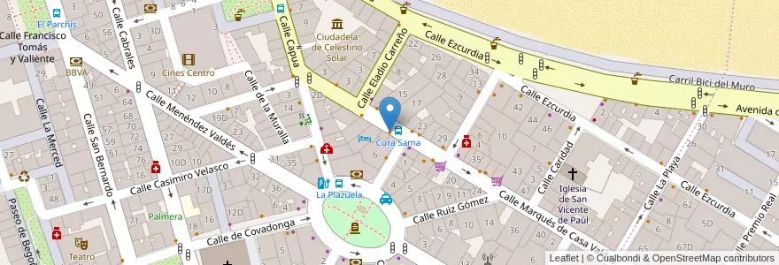 Mapa de ubicacion de Pizzeria & Trattoria La Divina Commedia en スペイン, アストゥリアス州, アストゥリアス州, Gijón/Xixón.