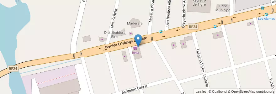 Mapa de ubicacion de Pizzeria Trio en آرژانتین, استان بوئنوس آیرس, Partido De Tigre, Tigre.