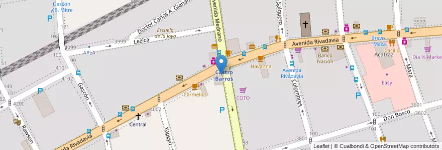 Mapa de ubicacion de Pizzería Tuñin, Almagro en الأرجنتين, Ciudad Autónoma De Buenos Aires, Comuna 5, Buenos Aires.