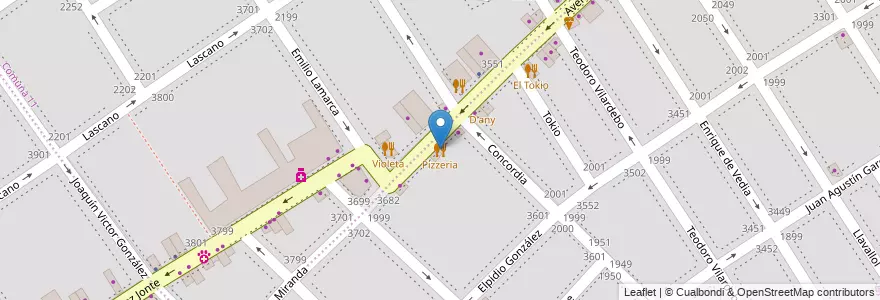 Mapa de ubicacion de Pizzeria, Villa Santa Rita en آرژانتین, Ciudad Autónoma De Buenos Aires, Buenos Aires, Comuna 11.