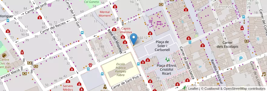 Mapa de ubicacion de Pizzeria Xic en Espanha, Catalunha, Barcelona, Garraf, Vilanova I La Geltrú.