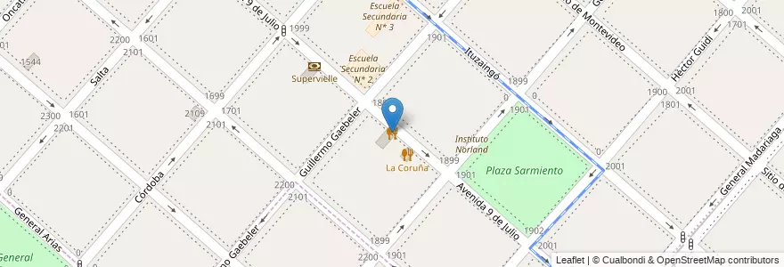Mapa de ubicacion de Pizzerias San Facundo en Argentinien, Provinz Buenos Aires, Partido De Lanús, Lanús Este.