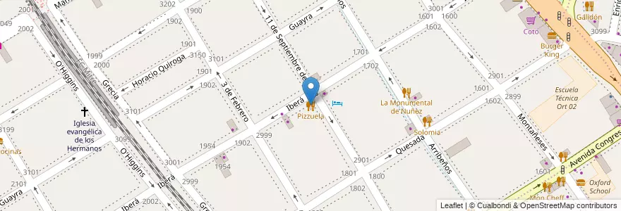 Mapa de ubicacion de Pizzuela, Nuñez en 阿根廷, Ciudad Autónoma De Buenos Aires, 布宜诺斯艾利斯, Comuna 13.