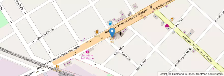 Mapa de ubicacion de Pk2 en Arjantin, Buenos Aires, Partido De José C. Paz.