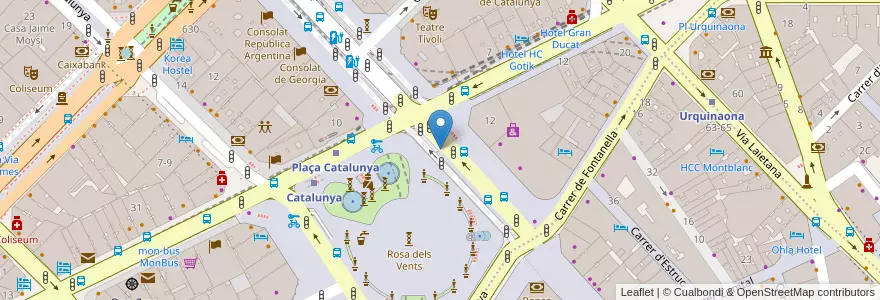 Mapa de ubicacion de Plaça Catalunya en スペイン, カタルーニャ州, Barcelona, バルサルネス, Barcelona.