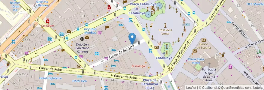 Mapa de ubicacion de Plaça Catalunya en Sepanyol, Catalunya, Barcelona, Barcelonès, Barcelona.