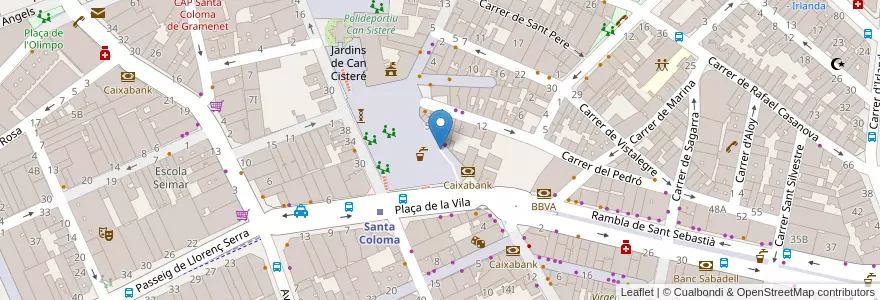 Mapa de ubicacion de Plaça de la Vila en スペイン, カタルーニャ州, Barcelona, バルサルネス, Santa Coloma De Gramenet.