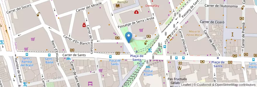 Mapa de ubicacion de Plaça de Sants en Spanje, Catalonië, Barcelona, Barcelonès, Barcelona.