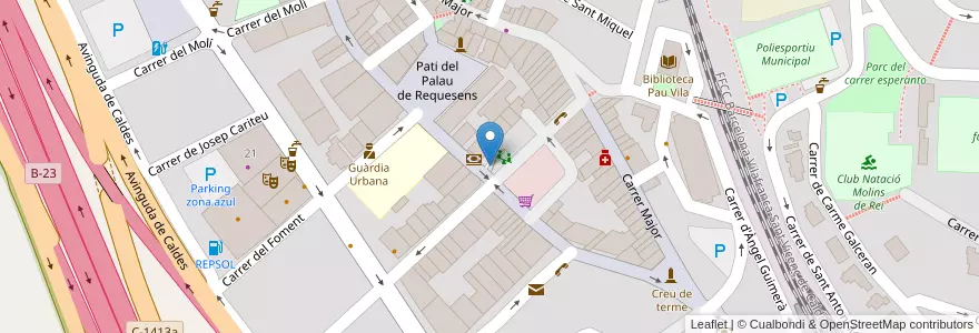 Mapa de ubicacion de Plaça del Mercat en اسپانیا, Catalunya, Barcelona, Baix Llobregat, Molins De Rei.