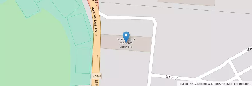 Mapa de ubicacion de Placacentro Maderas America en アルゼンチン, サルタ州, Capital, Municipio De Salta, Salta.