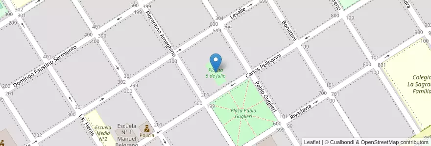 Mapa de ubicacion de Placita 5 de Julio en Argentina, Buenos Aires, Partido De Daireaux, Daireaux.