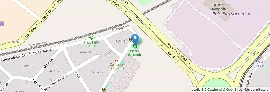 Mapa de ubicacion de Placita del fondo, Villa Lugano en الأرجنتين, Ciudad Autónoma De Buenos Aires, Buenos Aires, Comuna 8.