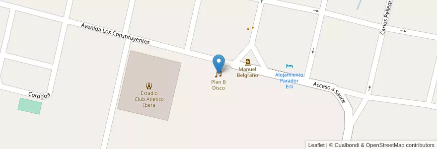 Mapa de ubicacion de Plan B Disco en Arjantin, Corrientes, Departamento Sauce, Municipio De Sauce.
