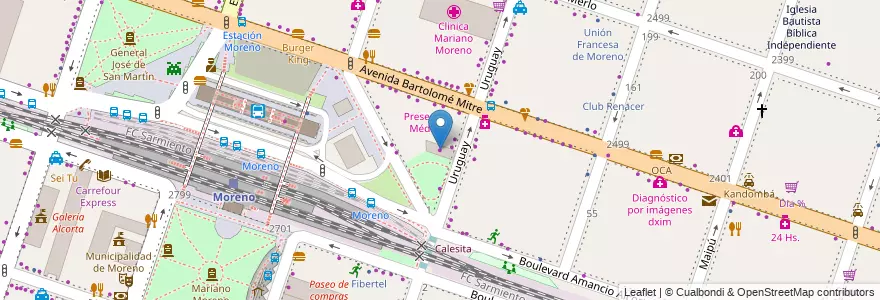 Mapa de ubicacion de Planet Honda en アルゼンチン, ブエノスアイレス州, Partido De Moreno, Moreno.