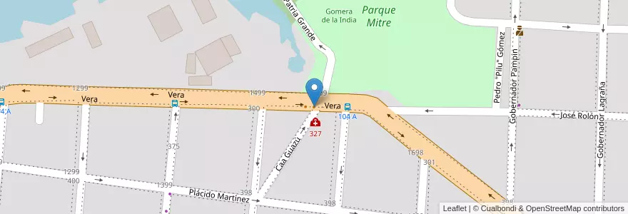 Mapa de ubicacion de Planeta Pizza en アルゼンチン, コリエンテス州, Departamento Capital, Corrientes, Corrientes.