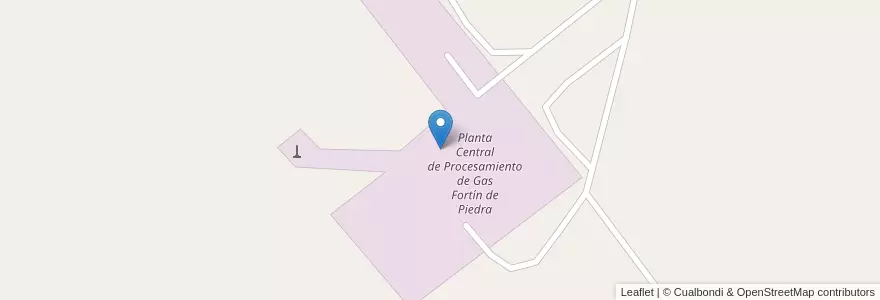 Mapa de ubicacion de Planta Central de Procesamiento de Gas Fortín de Piedra en Arjantin, Şili, Neuquén, Departamento Añelo.
