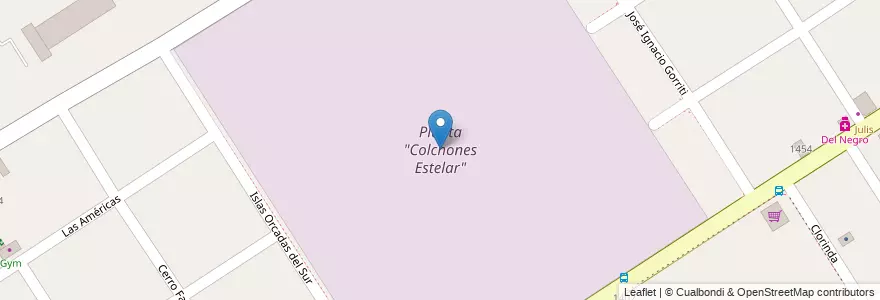 Mapa de ubicacion de Planta "Colchones Estelar" en アルゼンチン, ブエノスアイレス州, Partido De Florencio Varela, Florencio Varela.