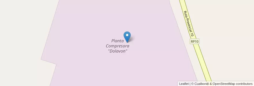 Mapa de ubicacion de Planta Compresora "Dolavon" en 아르헨티나, Chubut, Departamento Gaiman.