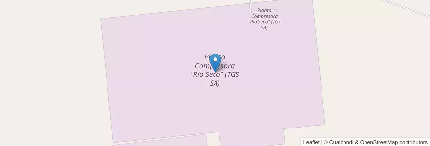 Mapa de ubicacion de Planta Compresora "Río Seco" (TGS SA) en Argentina, Cile, Provincia Di Santa Cruz, Magallanes.