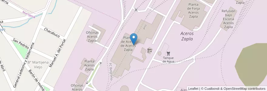 Mapa de ubicacion de Planta de Acería de Aceros Zapla en 阿根廷, Jujuy, Departamento Palpalá, Municipio De Palpalá.