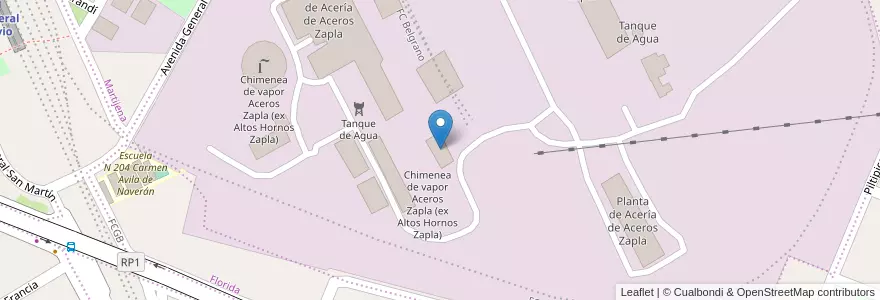 Mapa de ubicacion de Planta de Acería de Aceros Zapla en Argentinië, Jujuy, Departamento Palpalá, Municipio De Palpalá.