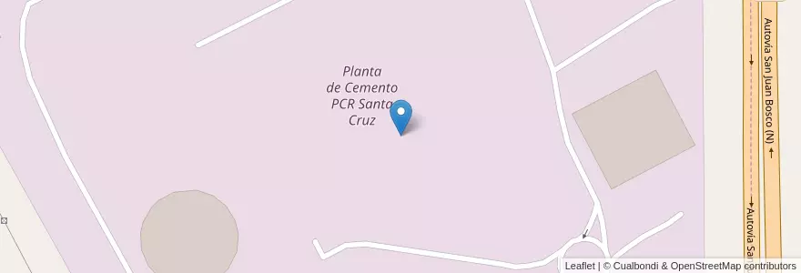 Mapa de ubicacion de Planta de Cemento PCR Santa Cruz en Argentina, Chile, Santa Cruz Province, Argentina, Pico Truncado, Deseado, Pico Truncado, Zona Central.