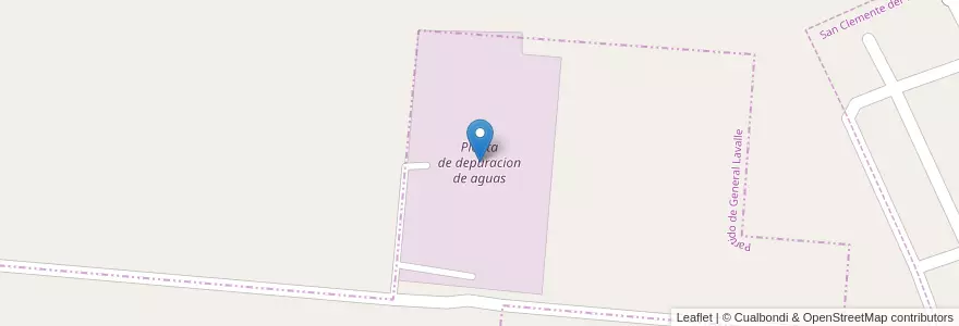 Mapa de ubicacion de Planta de depuracion de aguas en Arjantin, Buenos Aires, Partido De General Lavalle.
