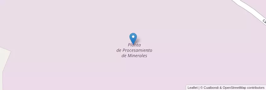 Mapa de ubicacion de Planta de Procesamiento de Minerales en Arjantin, San Juan, Şili, Iglesia.