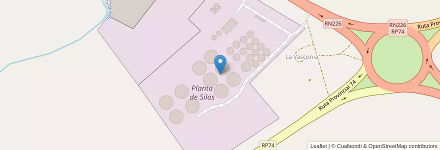 Mapa de ubicacion de Planta de Silos en آرژانتین, استان بوئنوس آیرس, Partido De Tandil.