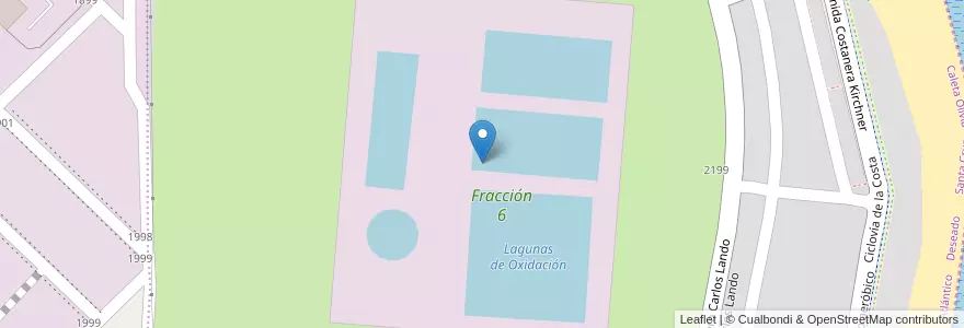 Mapa de ubicacion de Planta de tratamiento cloacal en Argentinië, Chili, Santa Cruz, Deseado, Caleta Olivia.