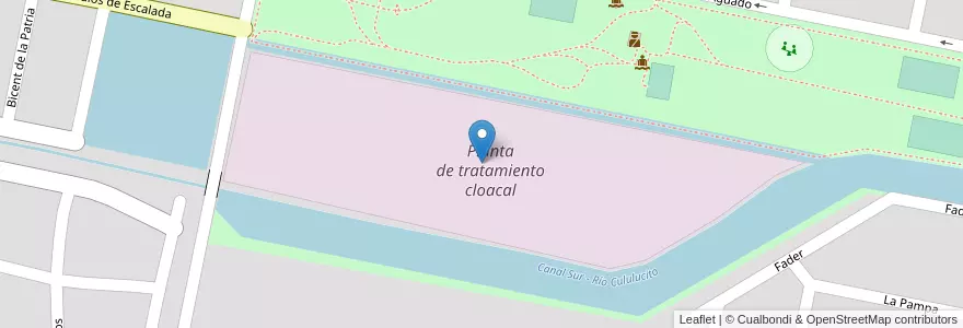 Mapa de ubicacion de Planta de tratamiento cloacal en 阿根廷, Santa Fe, Departamento Castellanos, Municipio De Rafaela.