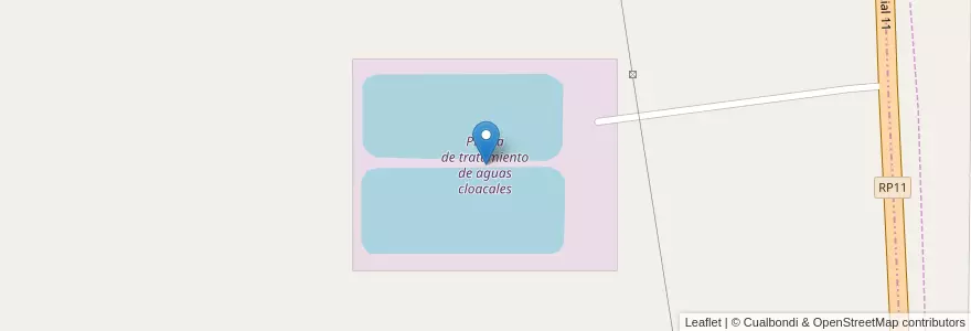Mapa de ubicacion de Planta de tratamiento de aguas cloacales en الأرجنتين, بوينس آيرس, Partido De General Lavalle.