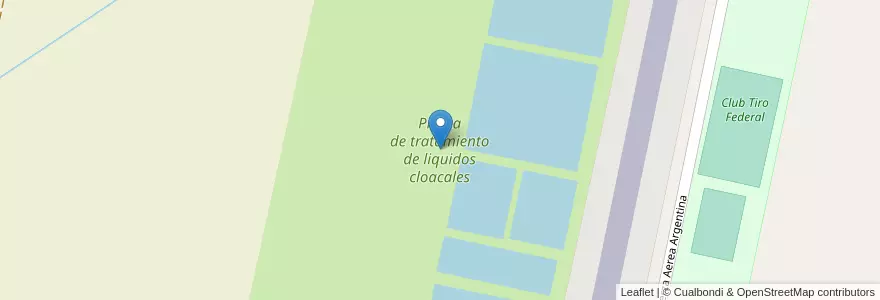 Mapa de ubicacion de Planta de tratamiento de liquidos cloacales en 阿根廷, Córdoba, Departamento Marcos Juárez, Pedanía Espinillos, Municipio De Marcos Juárez.