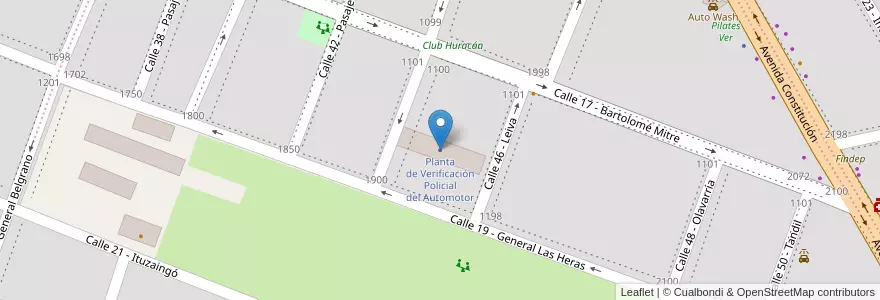 Mapa de ubicacion de Planta de Verificación Policial del Automotor en Argentinië, Buenos Aires, Partido De Luján.