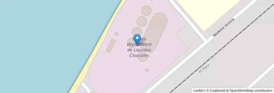 Mapa de ubicacion de Planta depuradora de Líquidos Cloacales en 아르헨티나, 칠레, 리오네그로주, Departamento Bariloche, San Carlos De Bariloche.