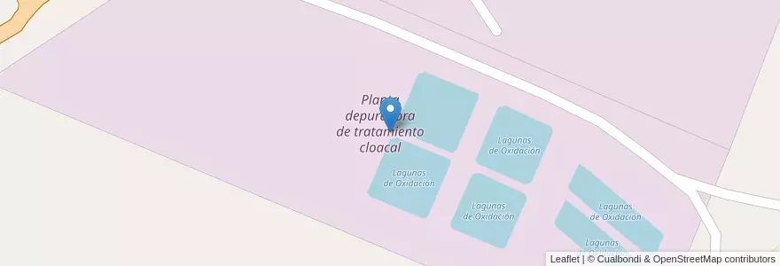 Mapa de ubicacion de Planta depuradora de tratamiento cloacal en Argentina, Cile, Provincia Di Santa Cruz, Pico Truncado, Deseado, Zona Este.