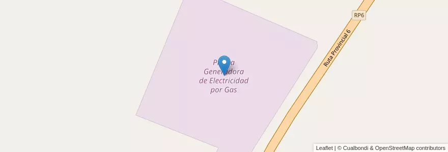 Mapa de ubicacion de Planta Generadora de Electricidad por Gas en アルゼンチン, リオネグロ州, General Roca, Departamento General Roca.