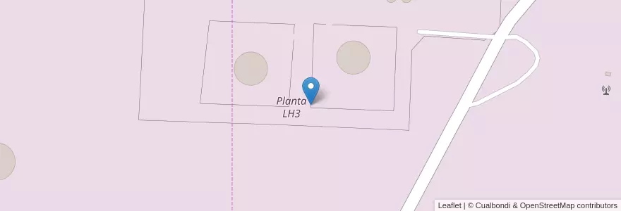 Mapa de ubicacion de Planta LH3 en アルゼンチン, チリ, サンタクルス州, La Isabel, Deseado.