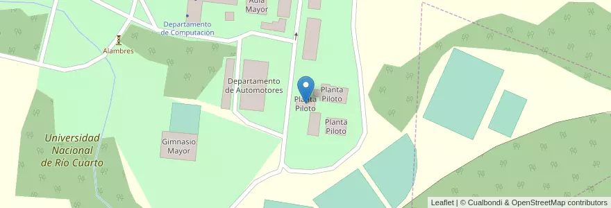 Mapa de ubicacion de Planta Piloto en Аргентина, Кордова, Departamento Río Cuarto, Pedanía Río Cuarto, Municipio De Las Higueras, Las Higueras.