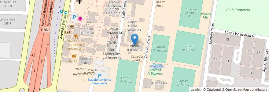 Mapa de ubicacion de Planta Piloto II ICMASA en آرژانتین, Salta, Capital, Municipio De Salta, Salta.