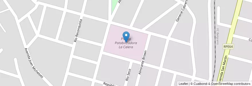 Mapa de ubicacion de Planta Potabilizadora La Calera en アルゼンチン, コルドバ州, Departamento Colón, Pedanía Calera Norte, La Calera.
