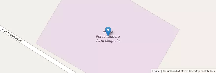 Mapa de ubicacion de Planta Potabilizadora Pichi Maguida en الأرجنتين, La Pampa, Departamento Lihuel Calel, Municipio De La Adela.