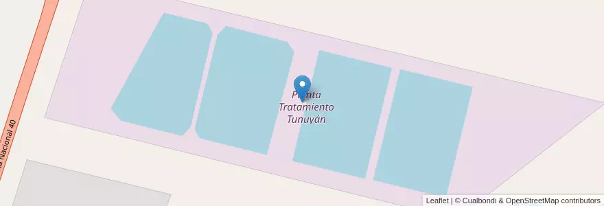Mapa de ubicacion de Planta Tratamiento Tunuyán en Argentina, Chile, Mendoza, Departamento Tupungato, Distrito El Zampalito.